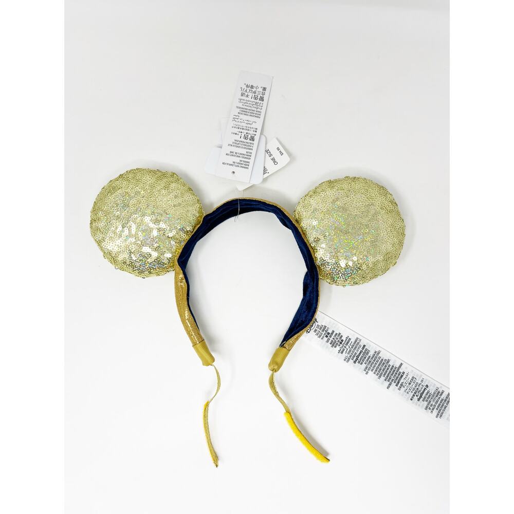 NWT Disney Parks Gold Sequin Adjustable Ears Mickey MInnie Sparkle